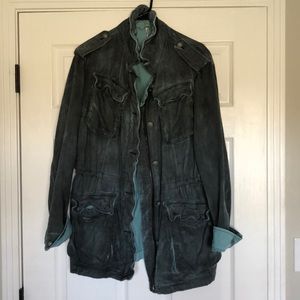 Free people distressed button up jacket